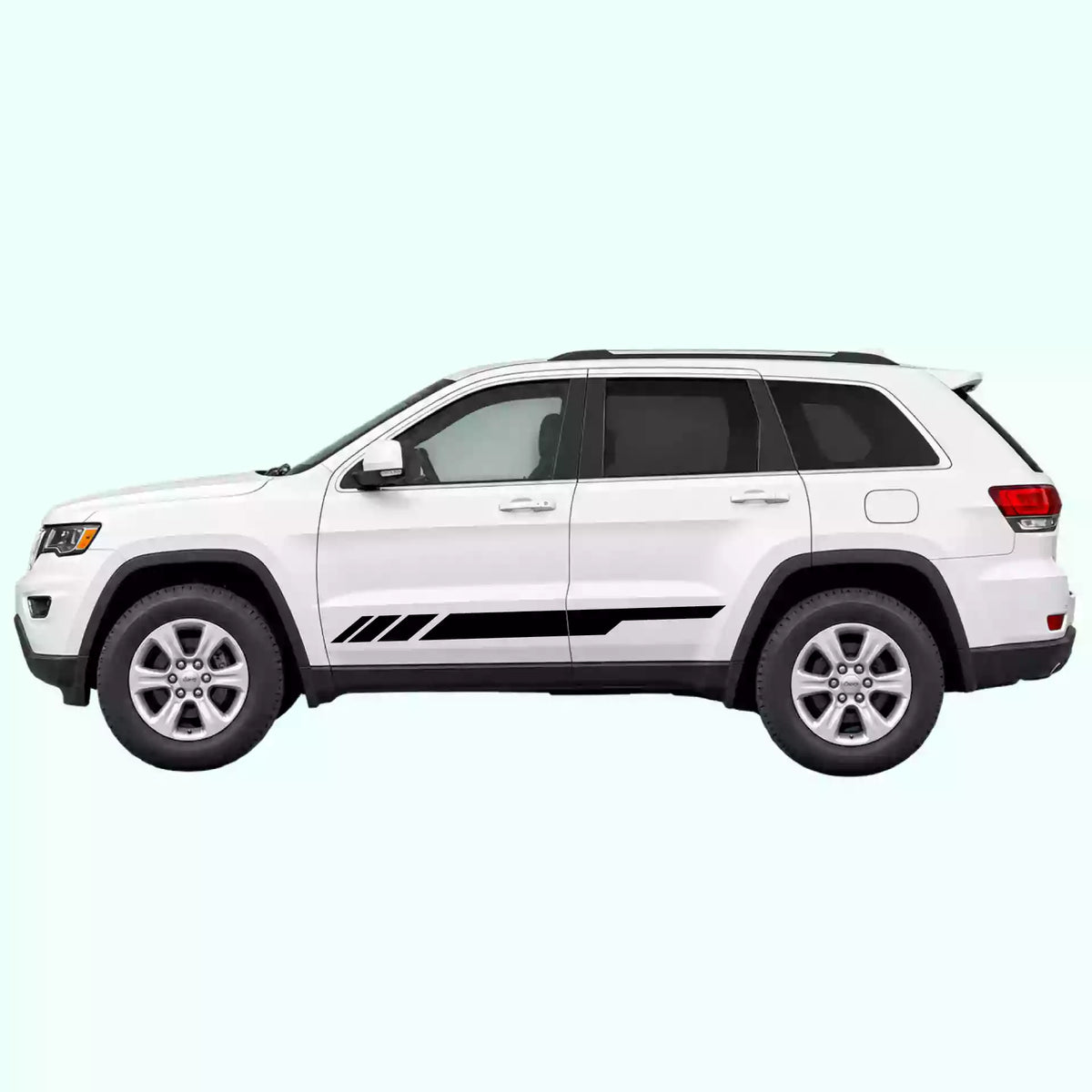 2014-2022 Jeep Grand Cherokee Side Stripes Vinyl Graphics Kit Black