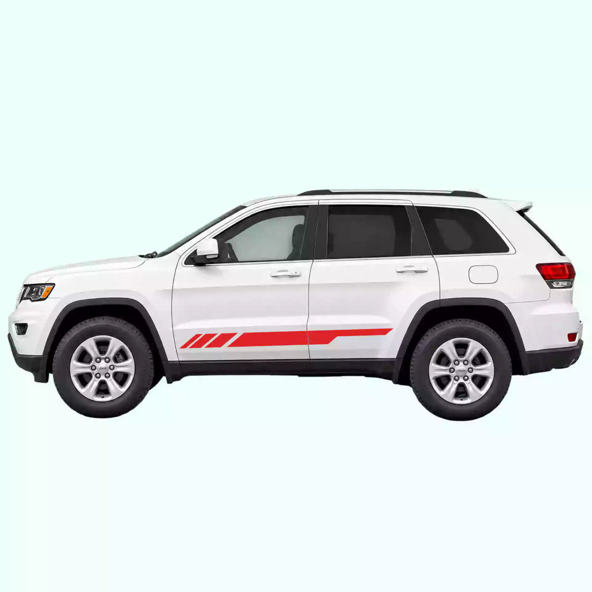 2014-2022 Jeep Grand Cherokee Side Stripes Vinyl Graphics Kit Red