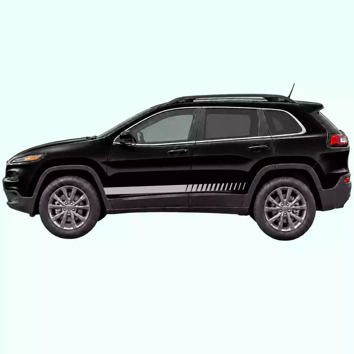 2014-2023 Jeep Cherokee Lower Side Stripes Vinyl Graphics Kit Gray