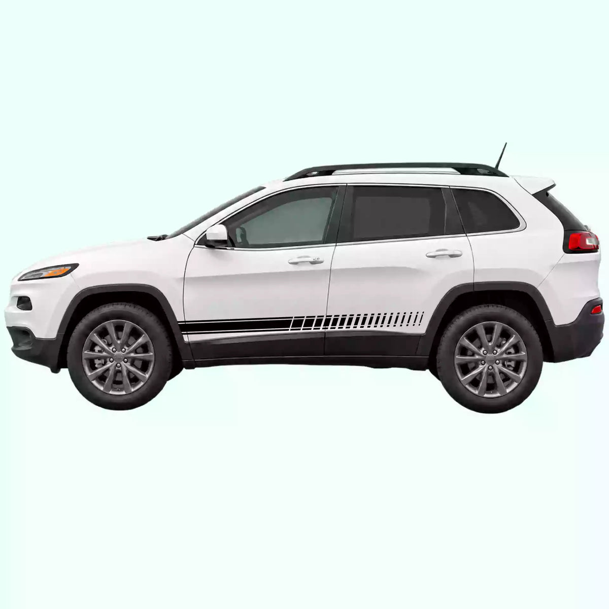 2014-2023 Jeep Cherokee Pin Stripes Rocker Vinyl Graphics Kit Black