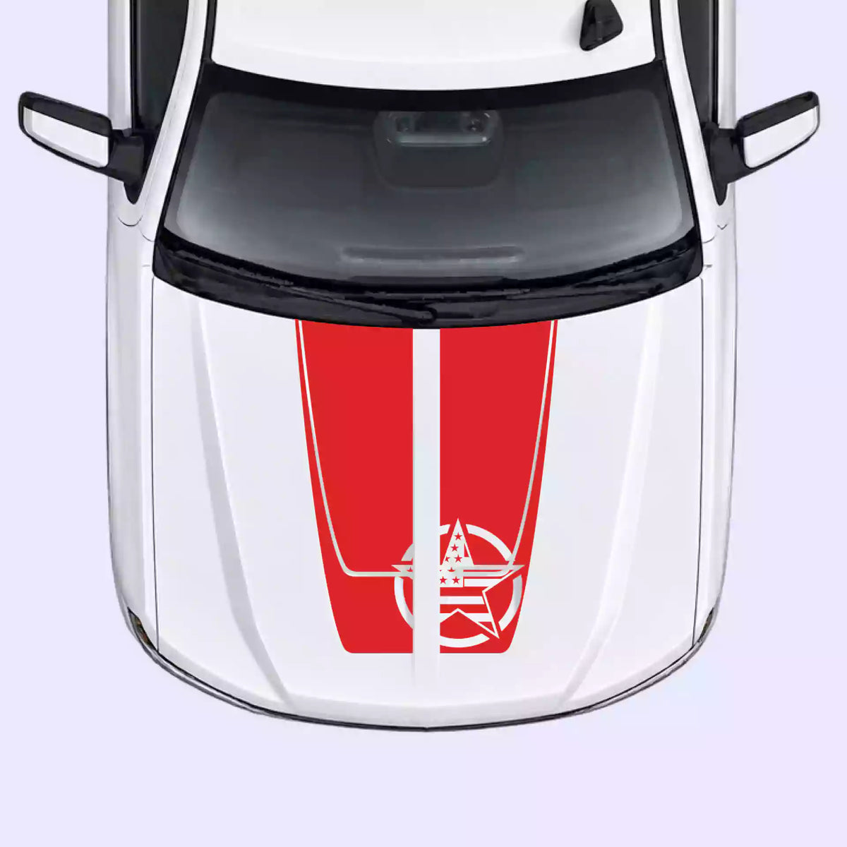 2016-2018 Chevrolet Silverado Army Star Hood Decal Vinyl Graphics Kit red