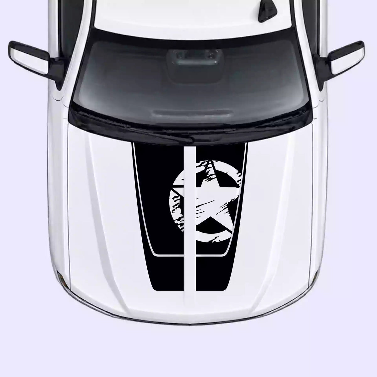 2016-2018 Chevrolet Silverado Torn Star Hood Decal Vinyl Graphics Kit black