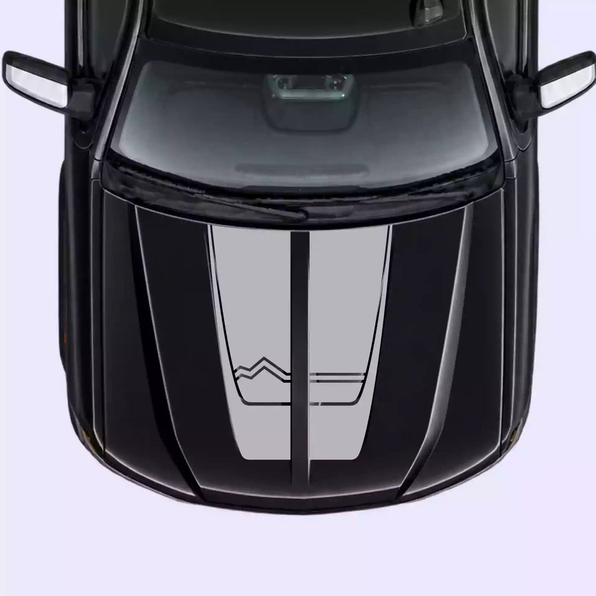 2016-2018 Chevrolet Silverado Mountain Line Hood Decals Vinyl Graphics Kit Gray