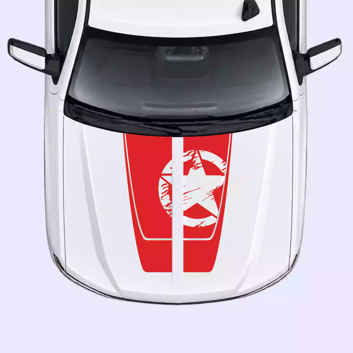 2016-2018 Chevrolet Silverado Torn Star Hood Decal Vinyl Graphics Kit red