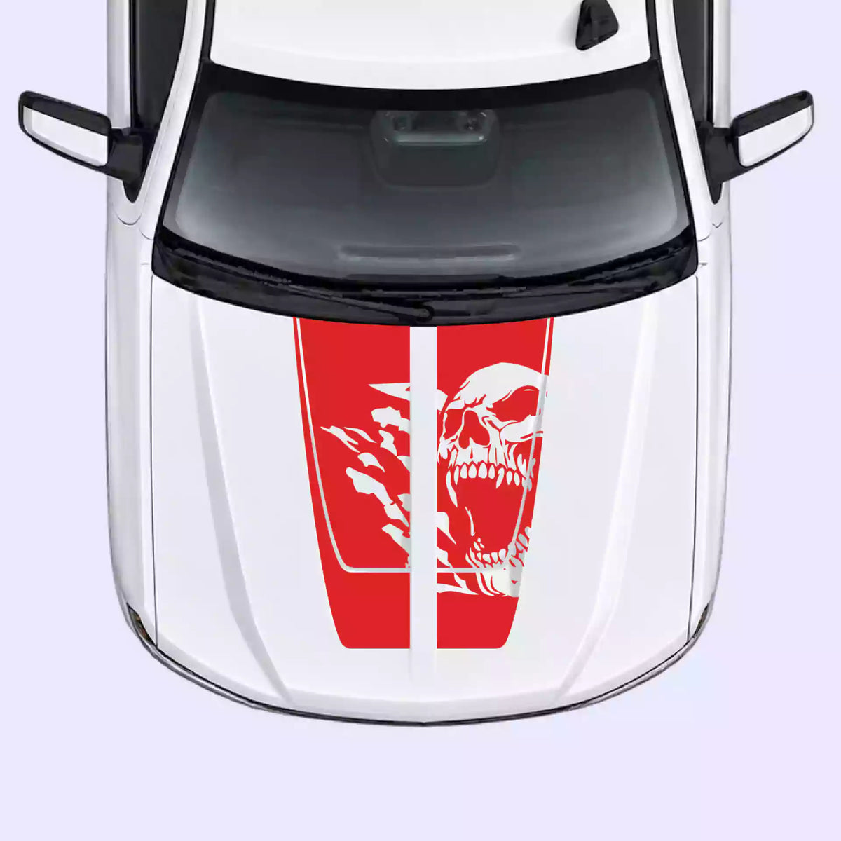 2016-2018 Chevrolet Silverado Reaper Skull Hood Decal Vinyl Graphics Kit Red
