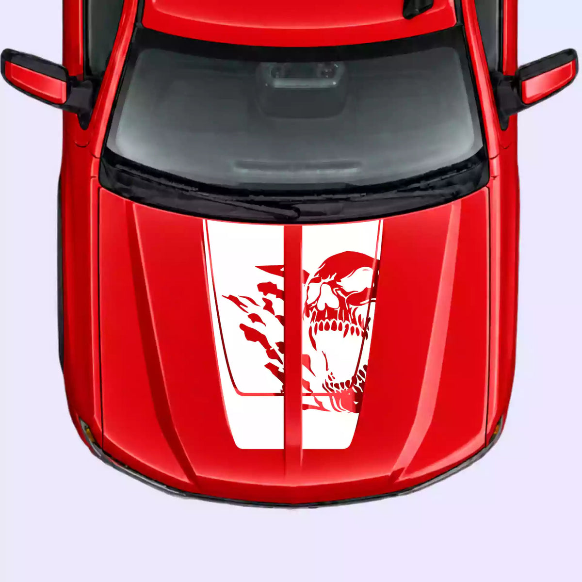 2016-2018 Chevrolet Silverado Reaper Skull Hood Decal Vinyl Graphics Kit White