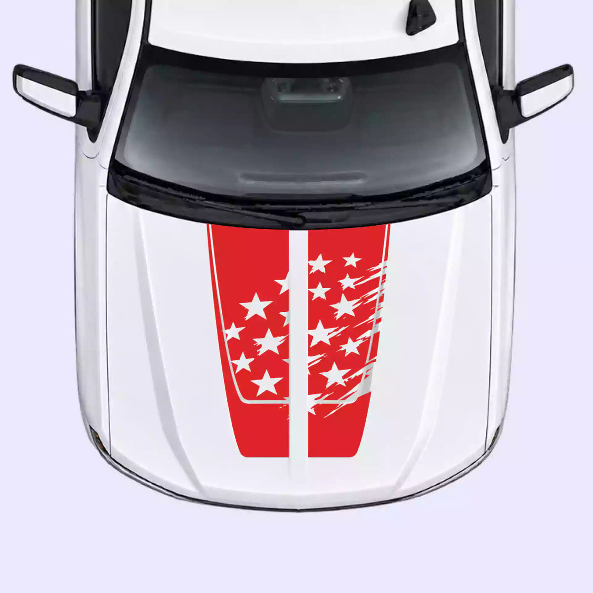 2016-2018 Chevrolet Silverado Shattered American Flag Hood Decal Vinyl Graphics Kit red