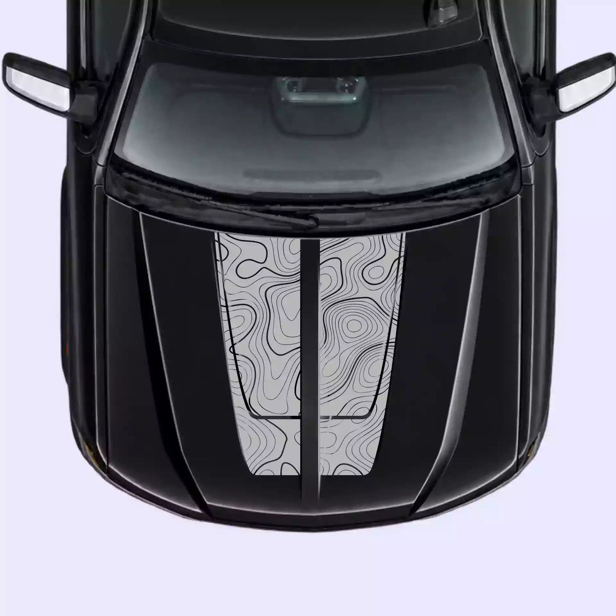 2016-2018 Chevrolet Silverado topo mountains Hood Decal Vinyl Graphics Kit Gray
