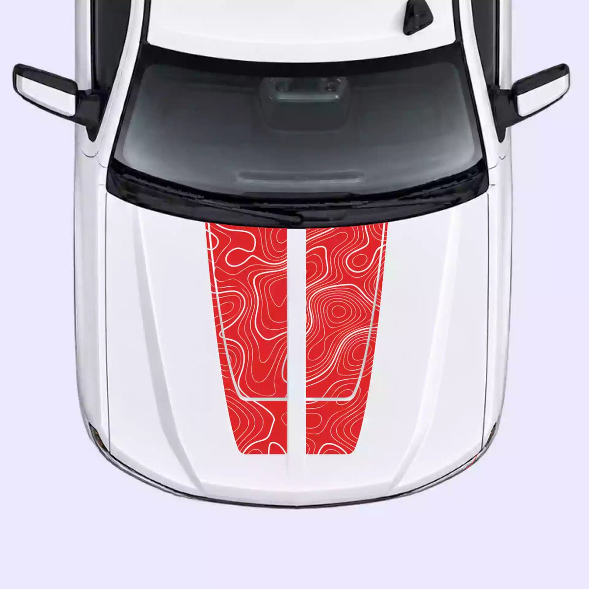 2016-2018 Chevrolet Silverado topo mountains Hood Decal Vinyl Graphics Kit Red