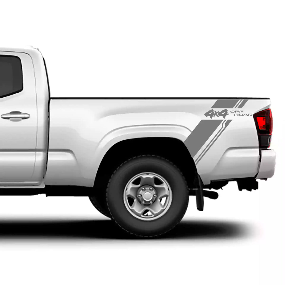 2016-2023 Toyota Tacoma 4x4 Bed Stripes Vinyl Graphics Kit gray