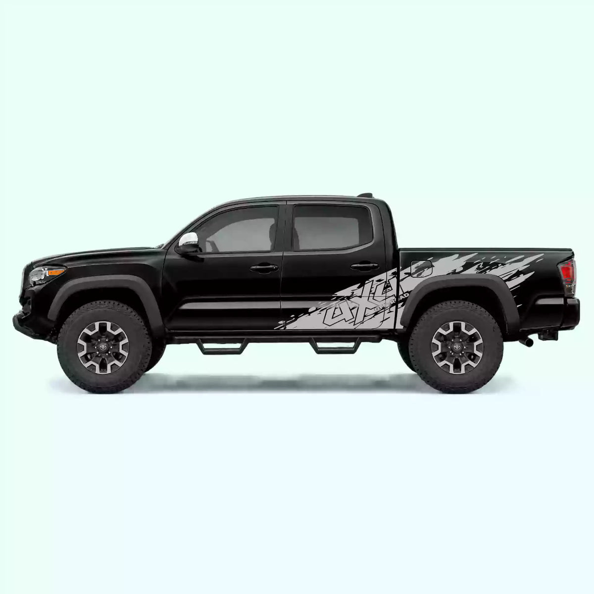 2016-2023 Toyota Tacoma 4x4 Mud Splash Side Decals Vinyl Graphics Kit Gray