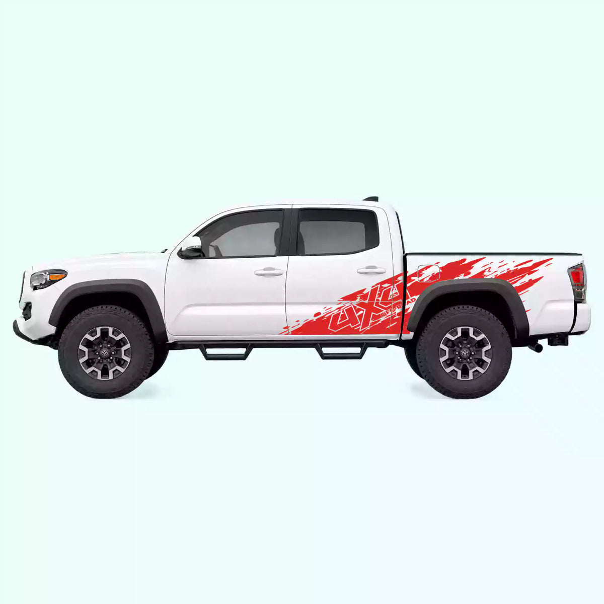 2016-2023 Toyota Tacoma 4x4 Mud Splash Side Decals Vinyl Graphics Kit Red
