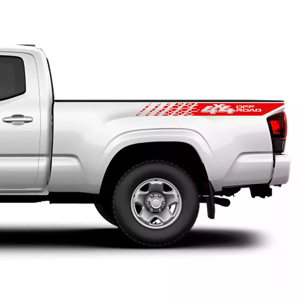 2016-2023 Toyota Tacoma 4x4 Off Road Bed Stripes Vinyl Graphics Kit red
