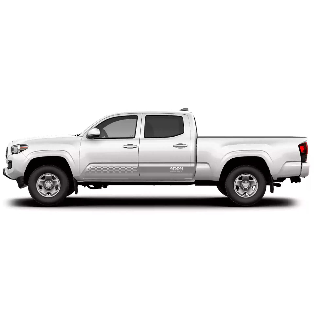 2016-2023 Toyota Tacoma 4x4 Rocker Stripes Vinyl Graphics Kit gray