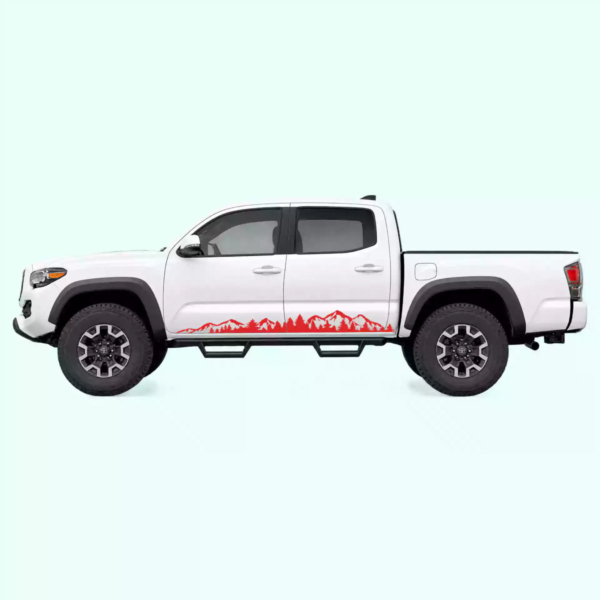 2016-2023 Toyota Tacoma Adventure Side Stripes Vinyl Graphics Kit Red