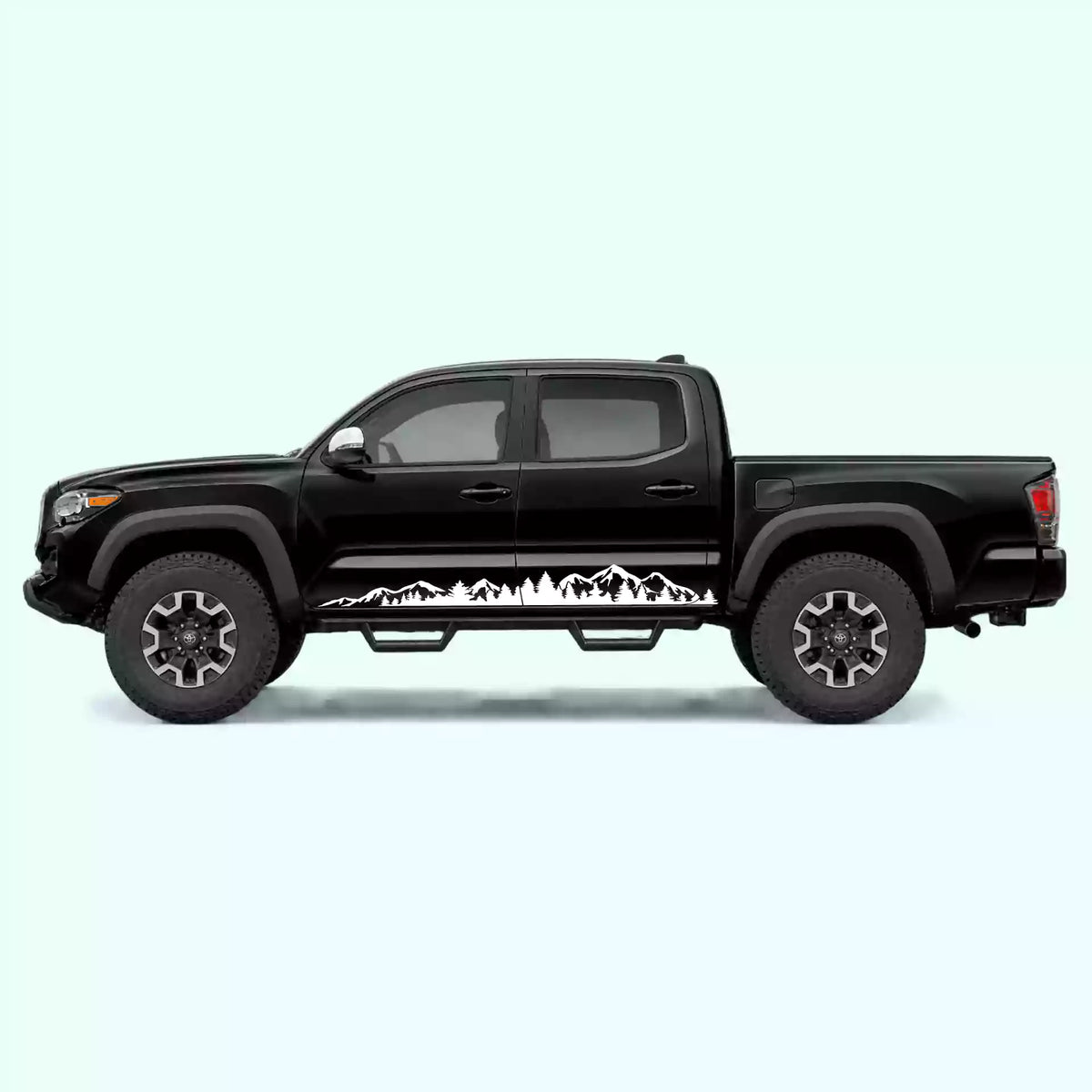 2016-2023 Toyota Tacoma Adventure Side Stripes Vinyl Graphics Kit White