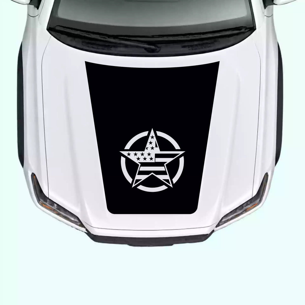 2016-2023 Toyota Tacoma Army Star Hood Decal Vinyl Graphics Kit Black