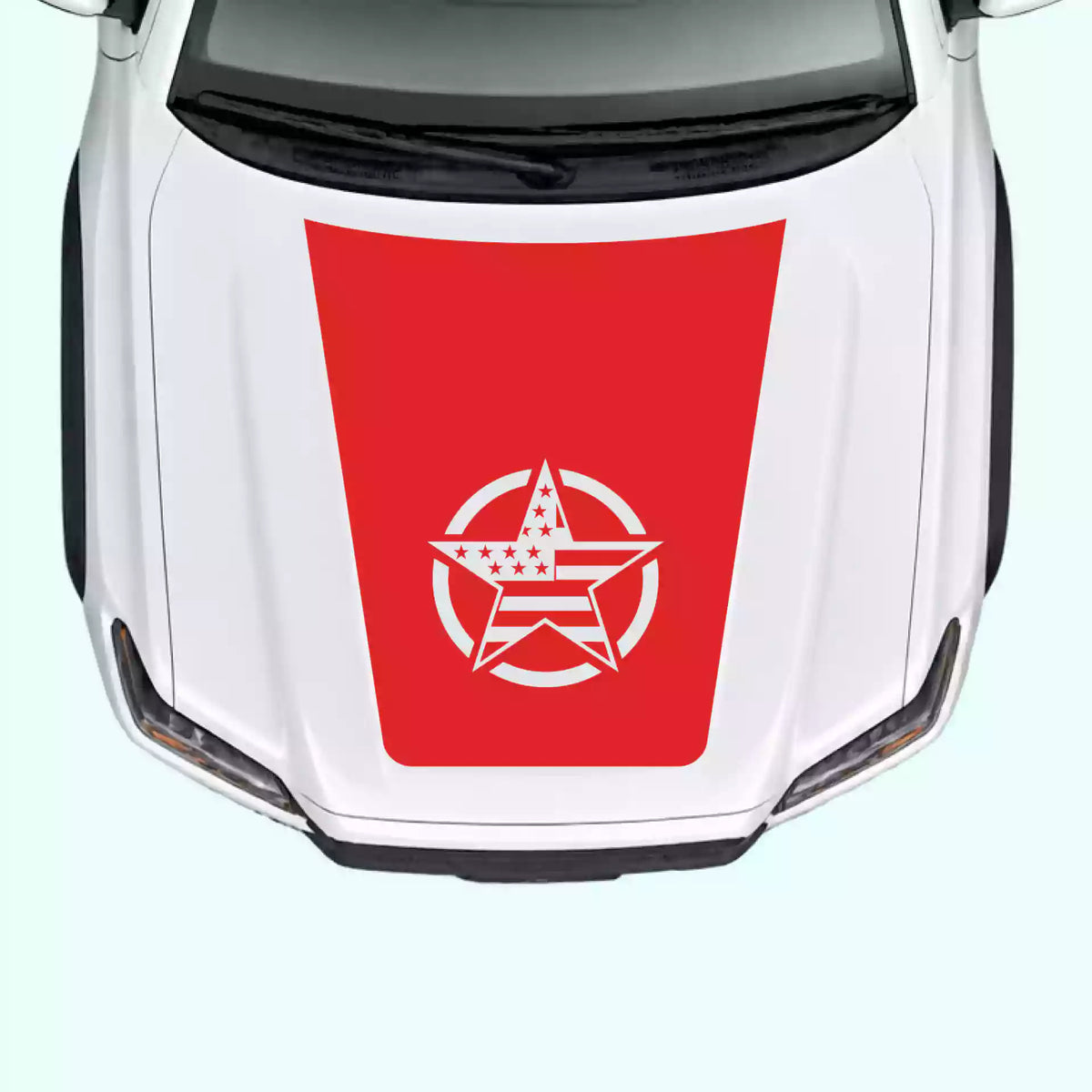 2016-2023 Toyota Tacoma Army Star Hood Decal Vinyl Graphics Kit Red