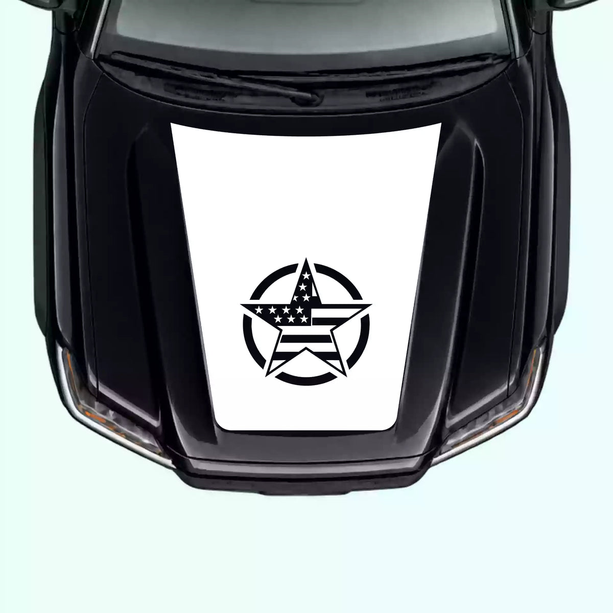 2016-2023 Toyota Tacoma Army Star Hood Decal Vinyl Graphics Kit White