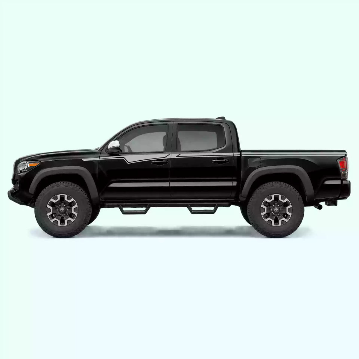 2016-2023 Toyota Tacoma Belt Line Side Decals Vinyl Graphics Kit Gray