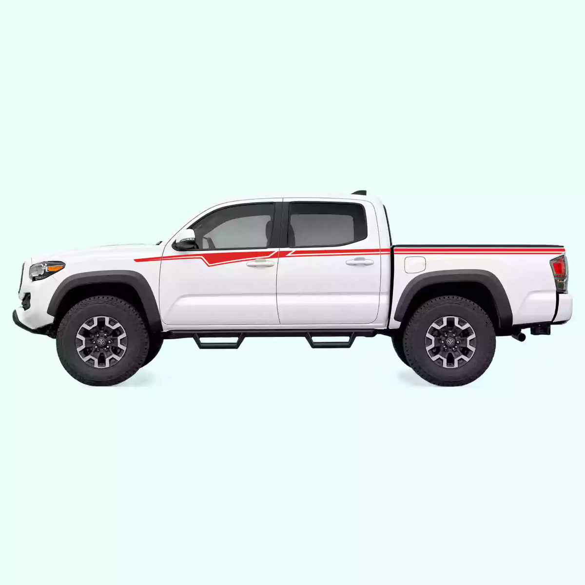 2016-2023 Toyota Tacoma Belt Line Side Decals Vinyl Graphics Kit Red