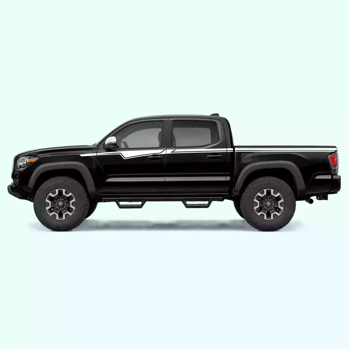 2016-2023 Toyota Tacoma Belt Line Side Decals Vinyl Graphics Kit White