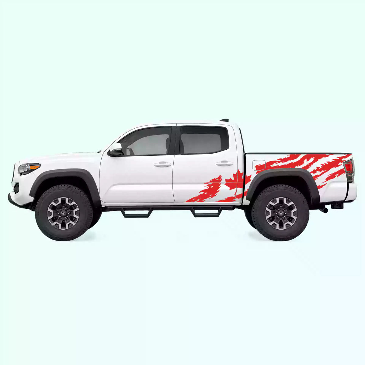 2016-2023 Toyota Tacoma Canada Flag Side Decals Vinyl Graphics Kit Red