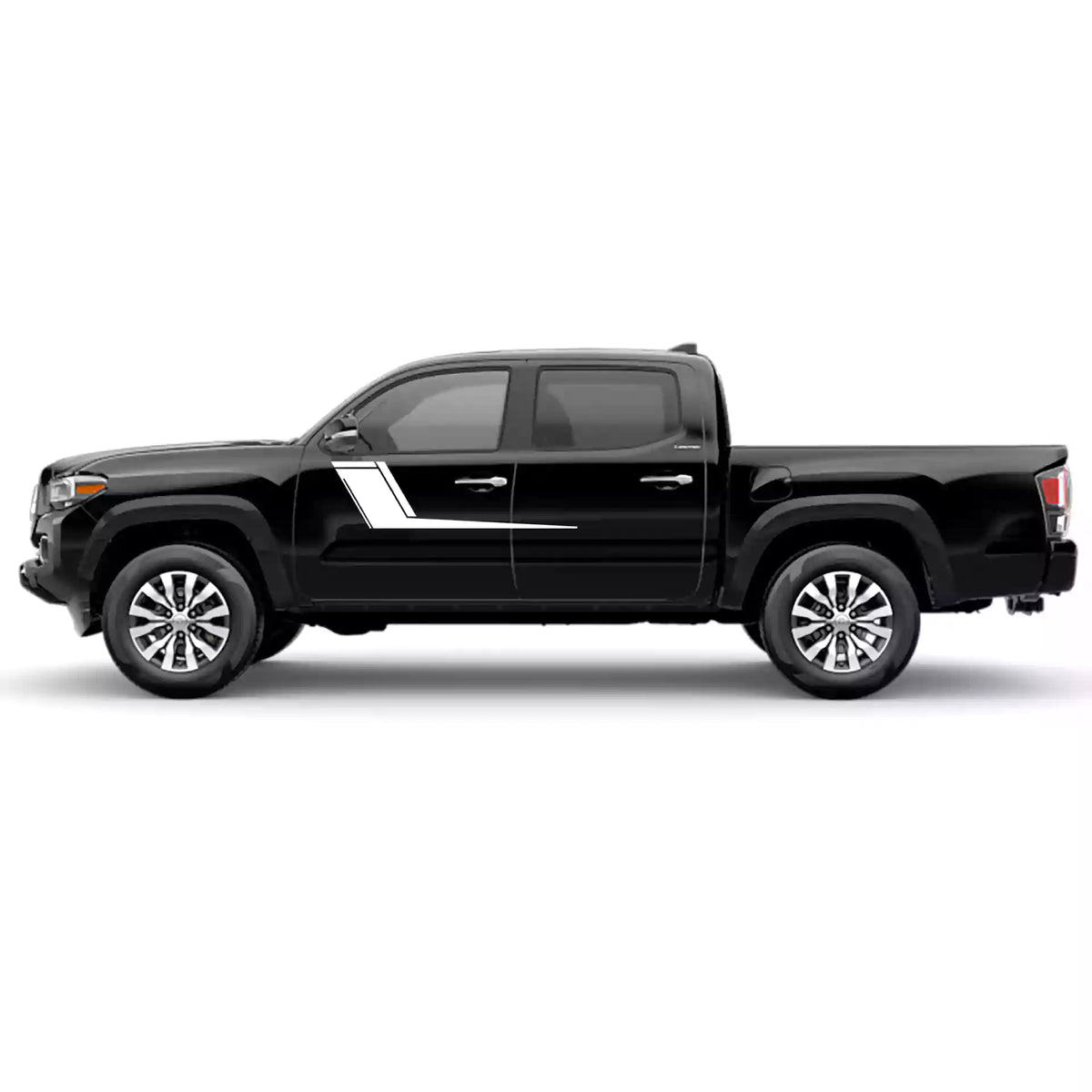 2016-2023 Toyota Tacoma Door Hockey Stripes Vinyl Graphics Kit white