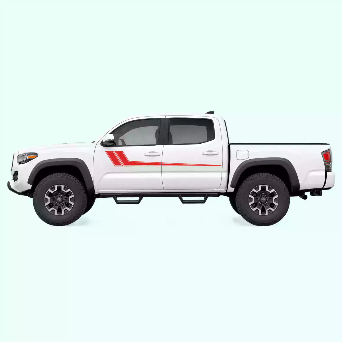 2016-2023 Toyota Tacoma Hockey Side Stripes Vinyl Graphics Kit Red
