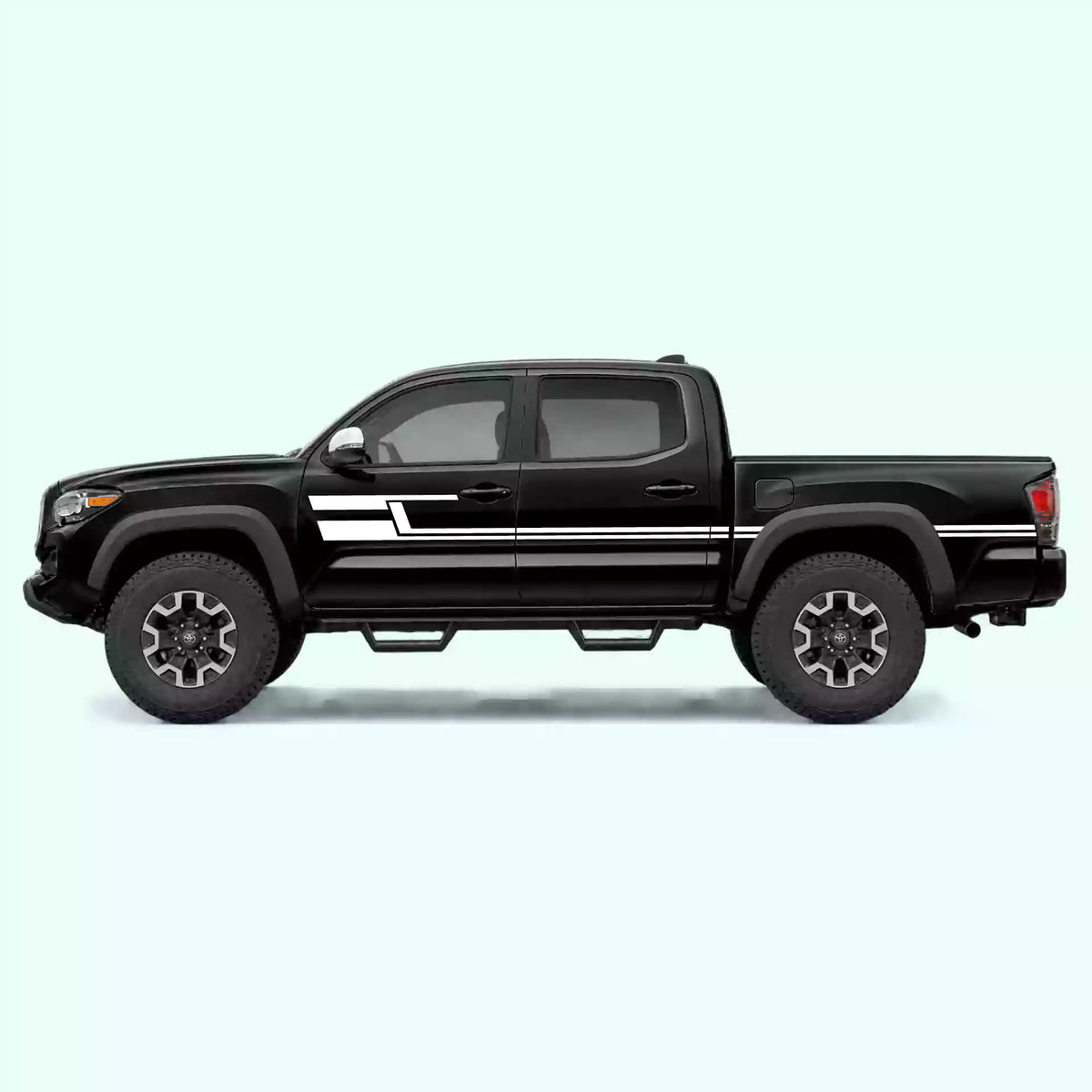 2016-2023 Toyota Tacoma Liner Side Stripes Vinyl Graphics Kit White