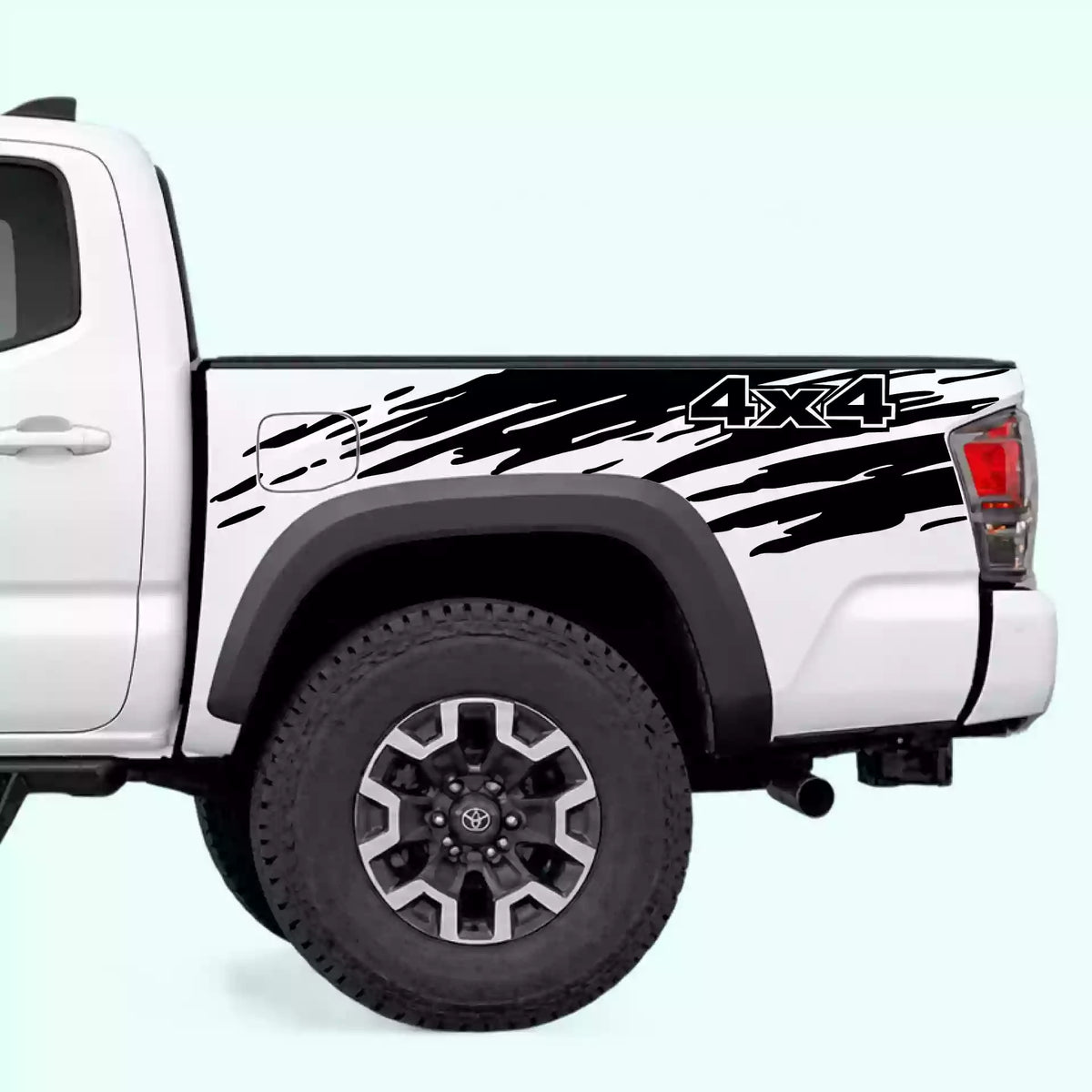 2016-2023 Toyota Tacoma Mud Splash 4x4 Bed Decals Vinyl Graphics Kit black