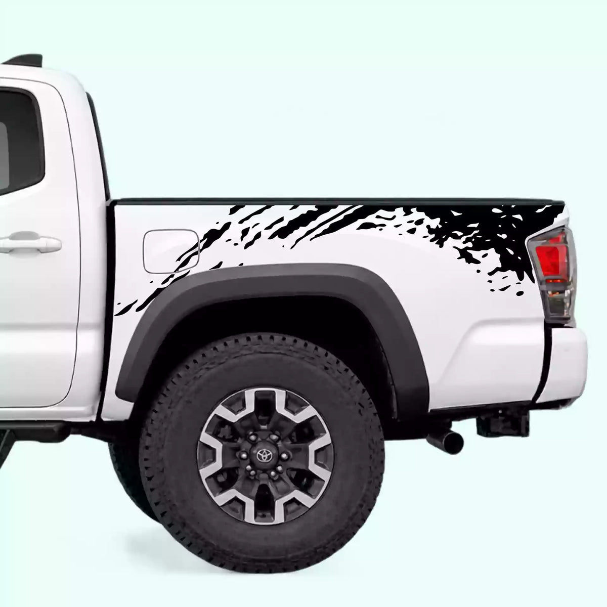 2016-2023 Toyota Tacoma Mud Splash Bed Decals Vinyl Graphics Kit Black