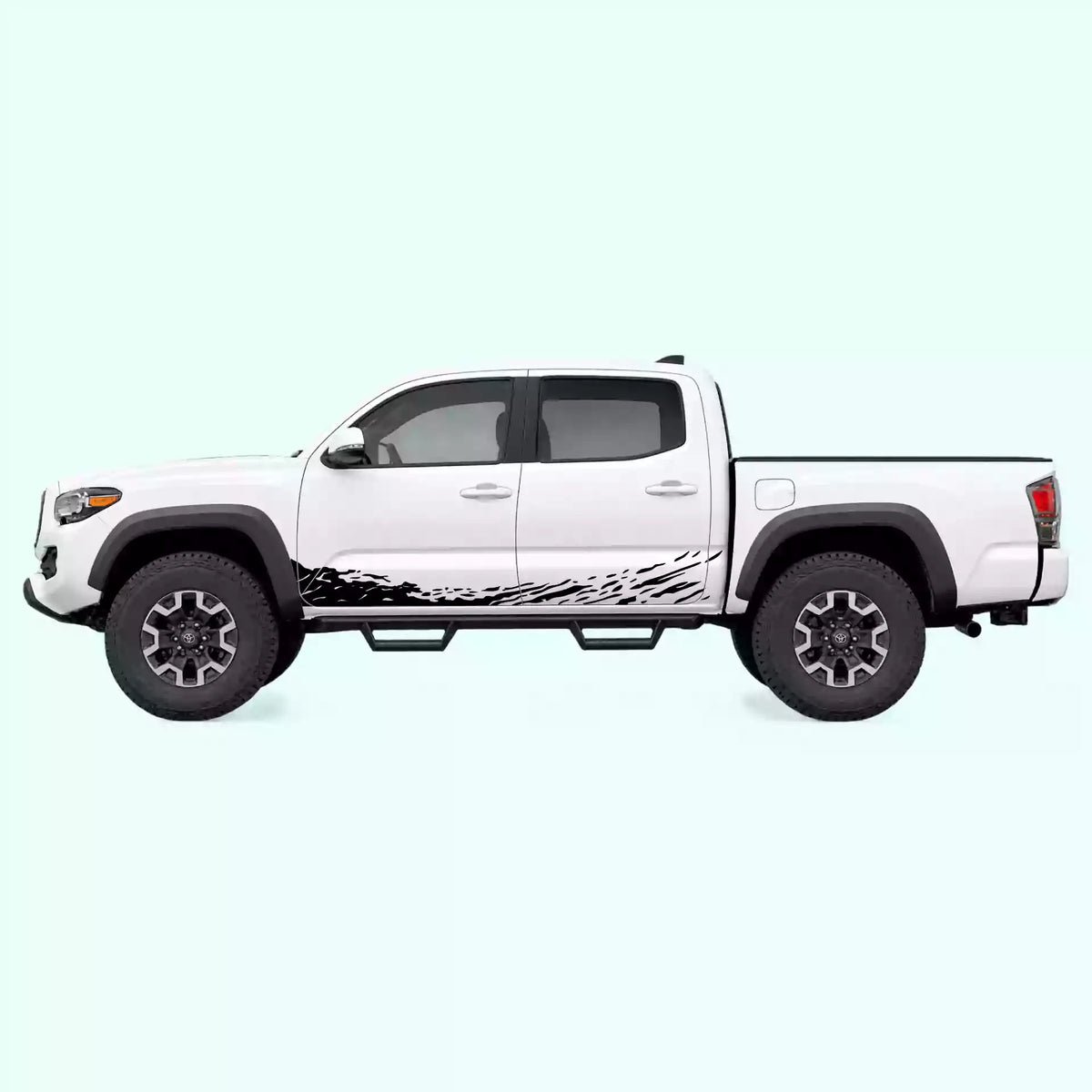 2016-2023 Toyota Tacoma Mud Splash Rocker Stripes Vinyl Graphics Kit black
