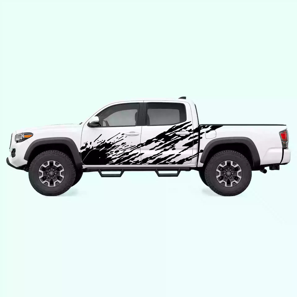 2016-2023 Toyota Tacoma Mud Splash Side Decals Vinyl Graphics Kit black