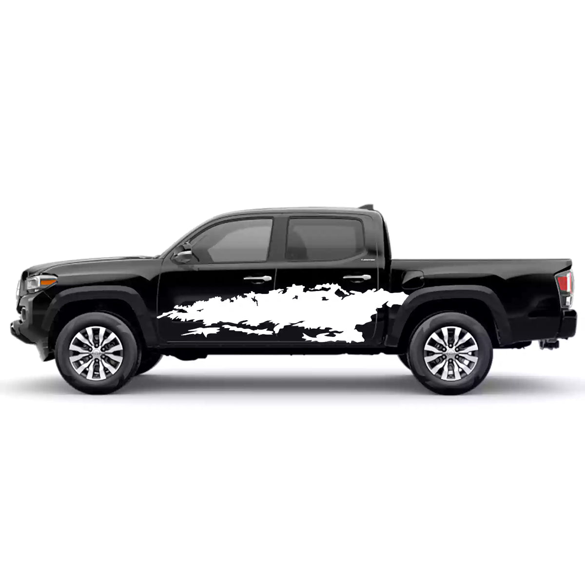 2016-2023 Toyota Tacoma Mud Splash Side Decals Vinyl Graphics Kit white