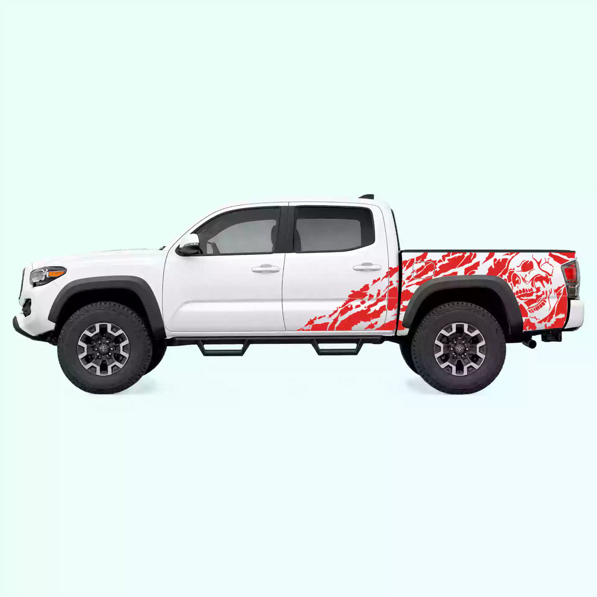2016-2023 Toyota Tacoma Nightmare Side Decals Vinyl Graphics Kit red