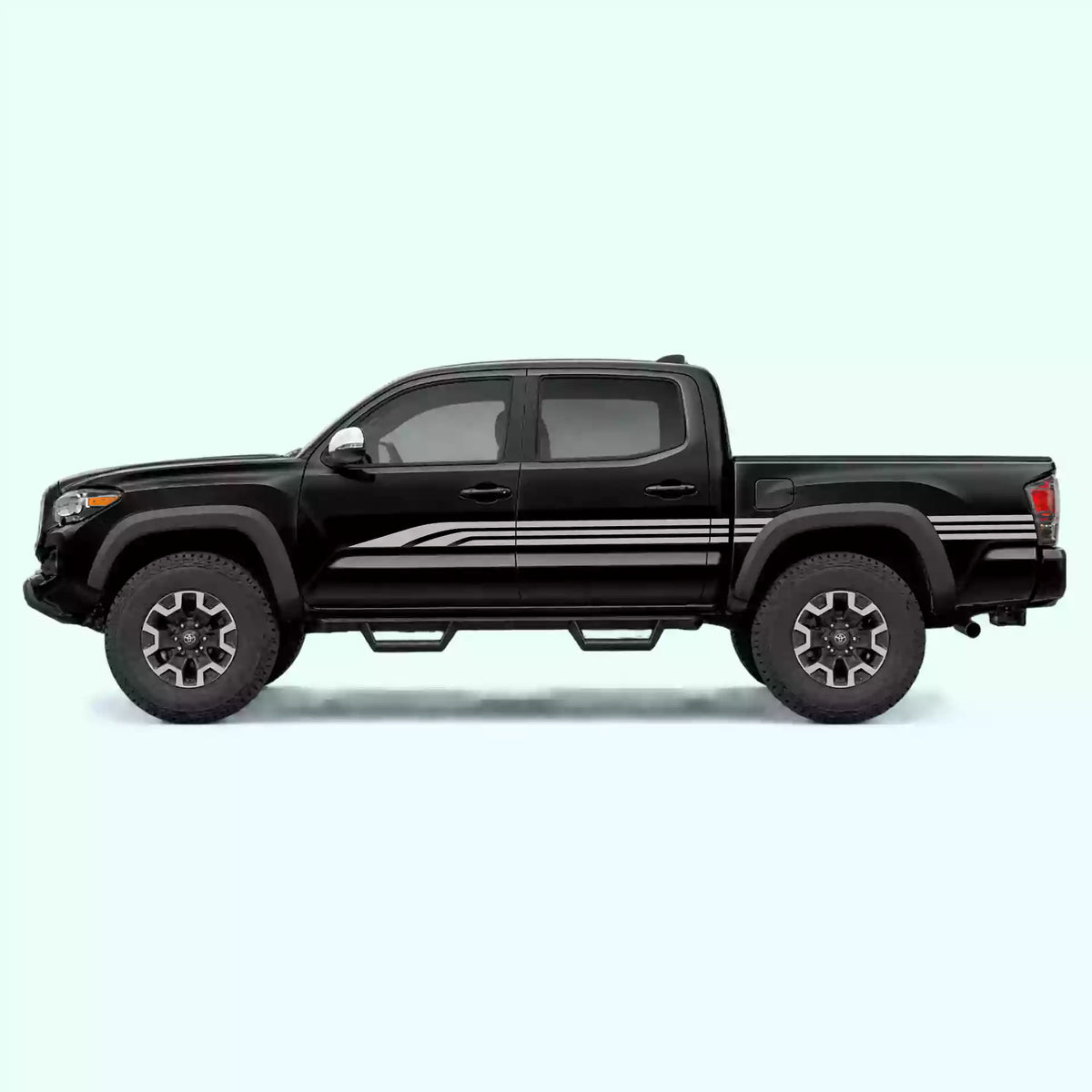 2016-2023 Toyota Tacoma Old School Side Stripes Vinyl Graphics Kit Gray