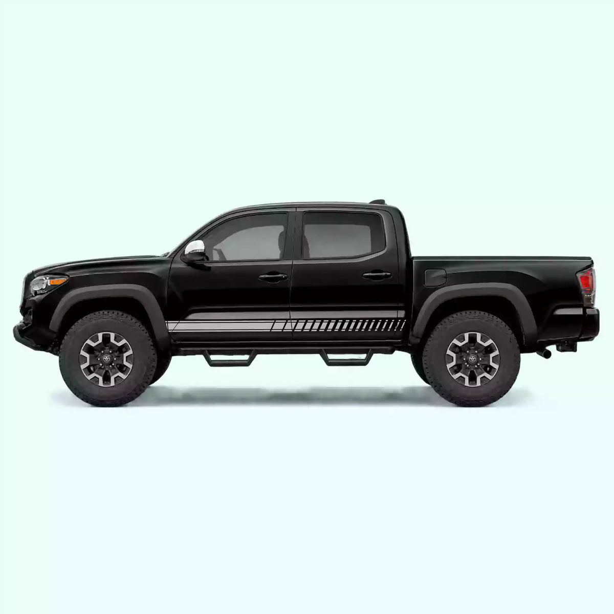 2016-2023 Toyota Tacoma Pin Stripes Rocker Vinyl Graphics Kit Gray