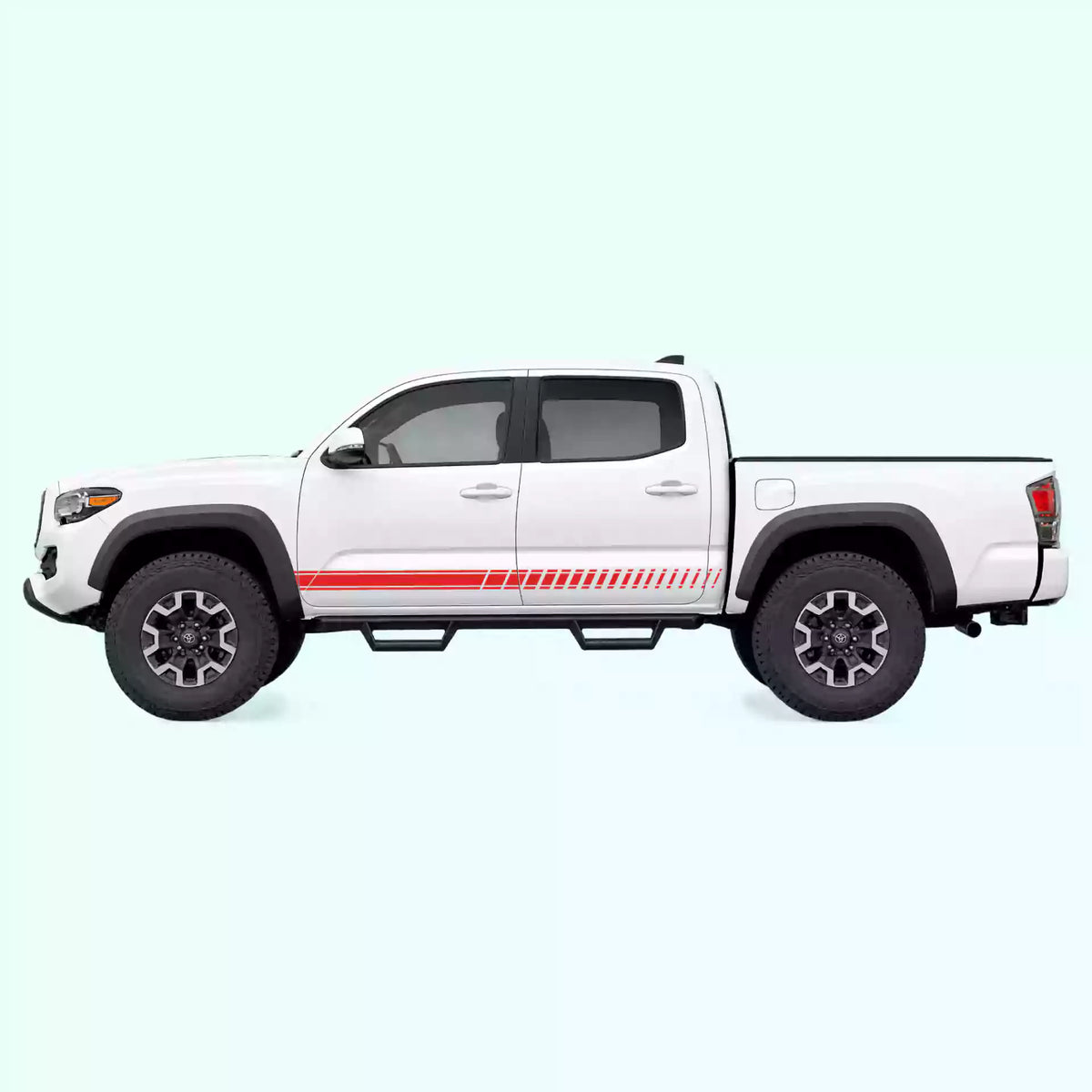 2016-2023 Toyota Tacoma Pin Stripes Rocker Vinyl Graphics Kit Red