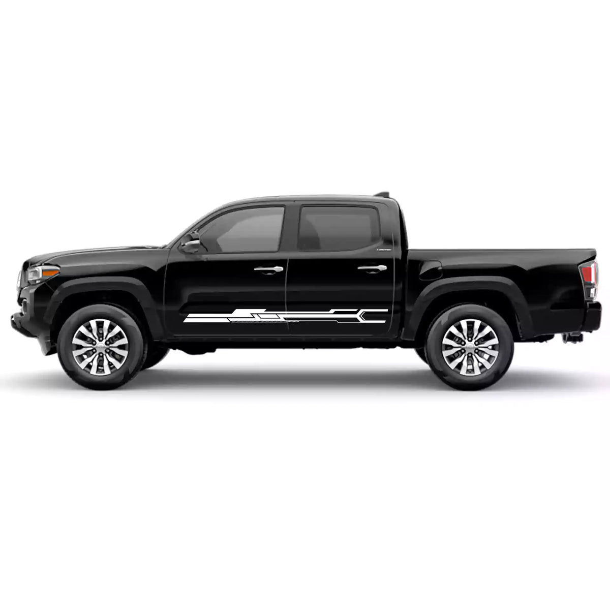 2016-2023 Toyota Tacoma Razorline Rocker Stripes Vinyl Graphics Kit white