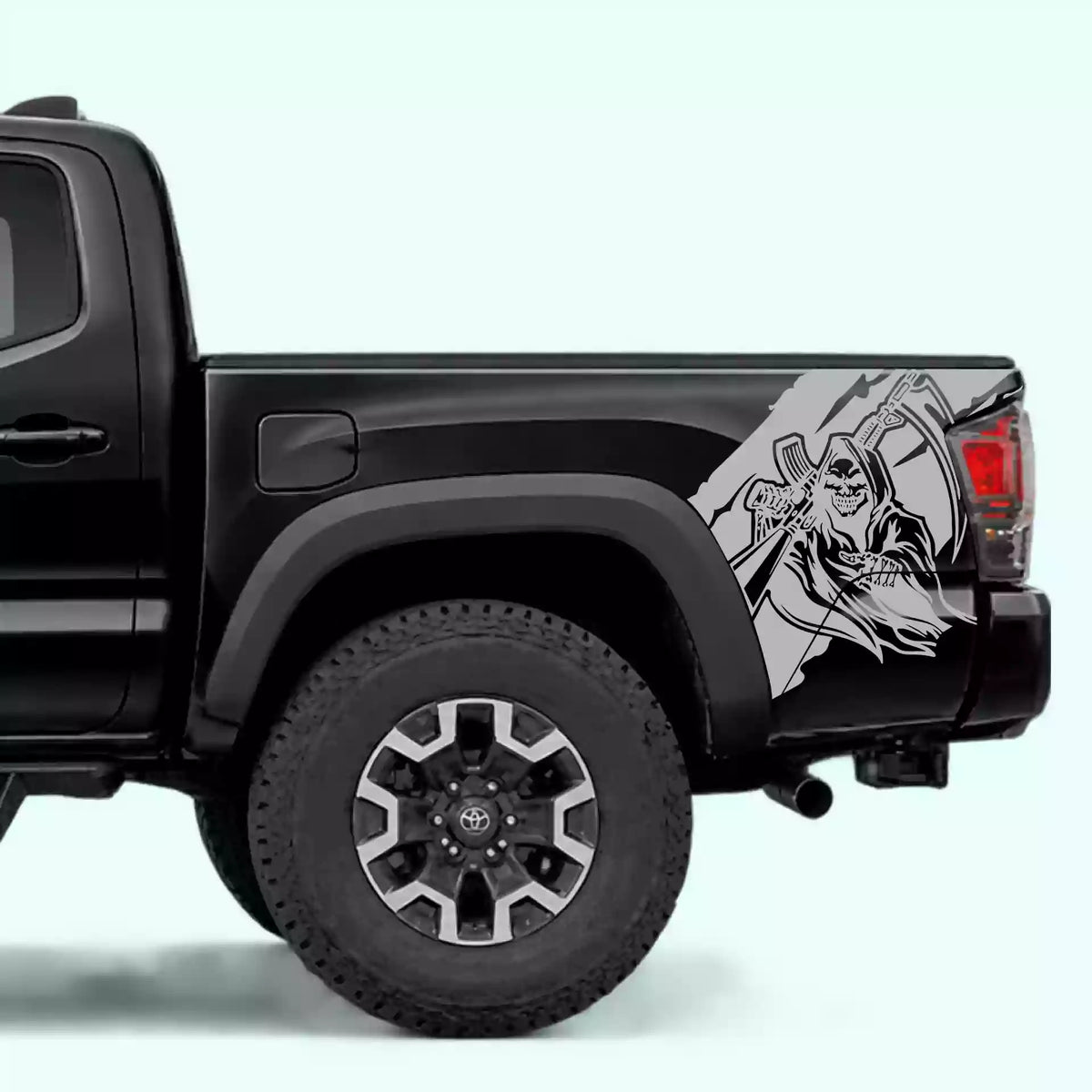 2016-2023 Toyota Tacoma Reaper Bed Decals Vinyl Graphics Kit gray