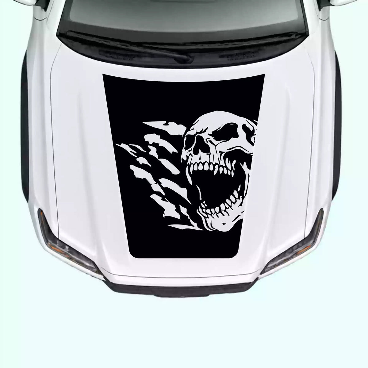 2016-2023 Toyota Tacoma Reaper Skull Hood Decal Vinyl Graphics Kit Black