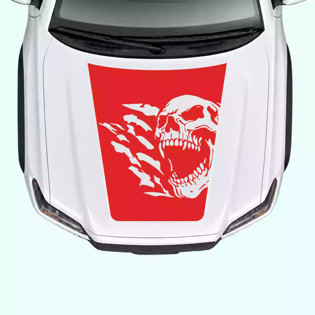 2016-2023 Toyota Tacoma Reaper Skull Hood Decal Vinyl Graphics Kit Red