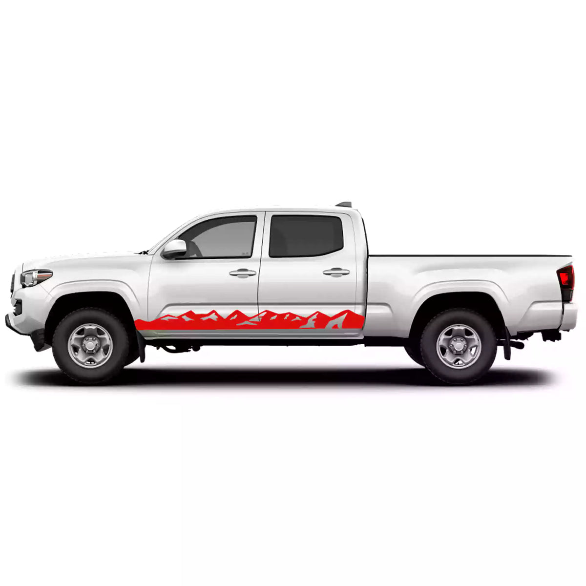 2016-2023 Toyota Tacoma Ridge Line Rocker Stripes Vinyl Graphics Kit red