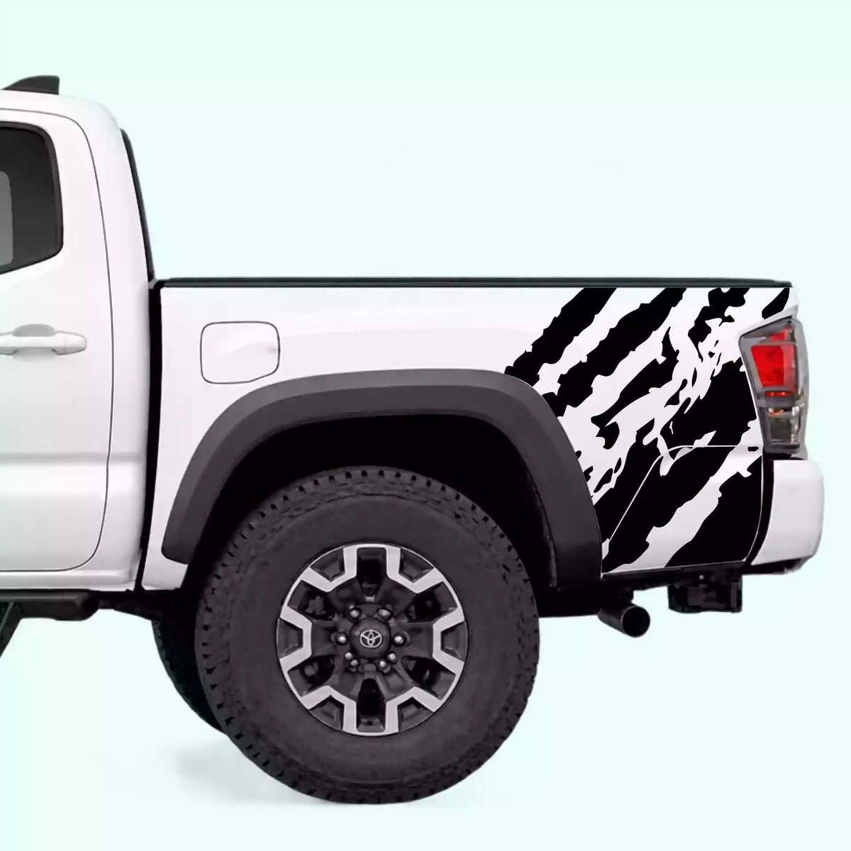 2016-2023 Toyota Tacoma Ripped Bed Side Decals Vinyl Graphics Kit black