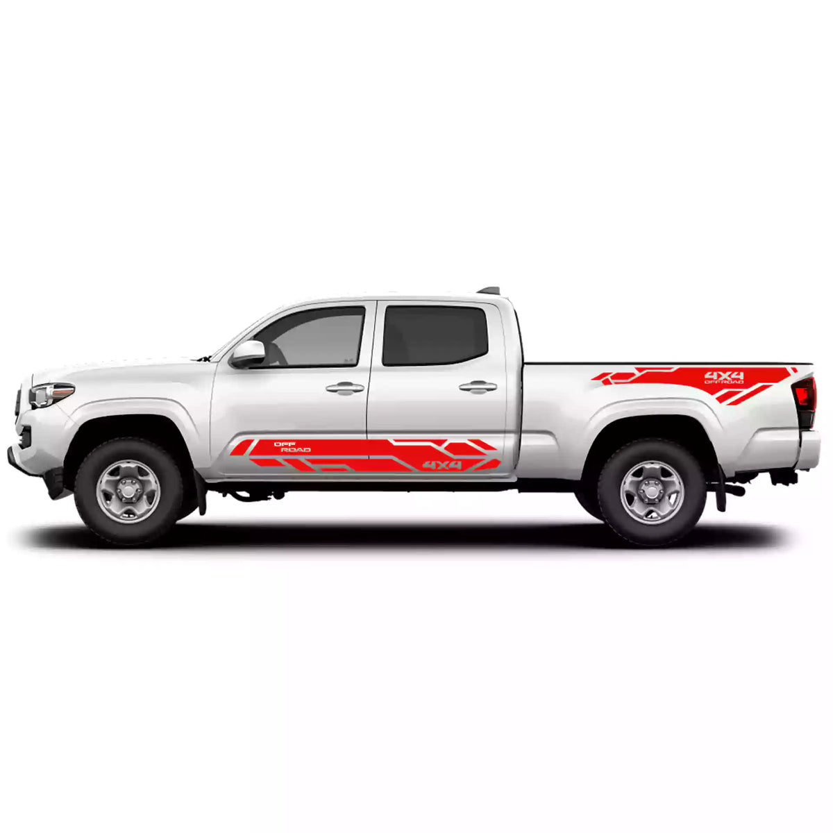 2016-2023 Toyota Tacoma Rugged X 4X4 Side Decals Vinyl Graphics Kit red