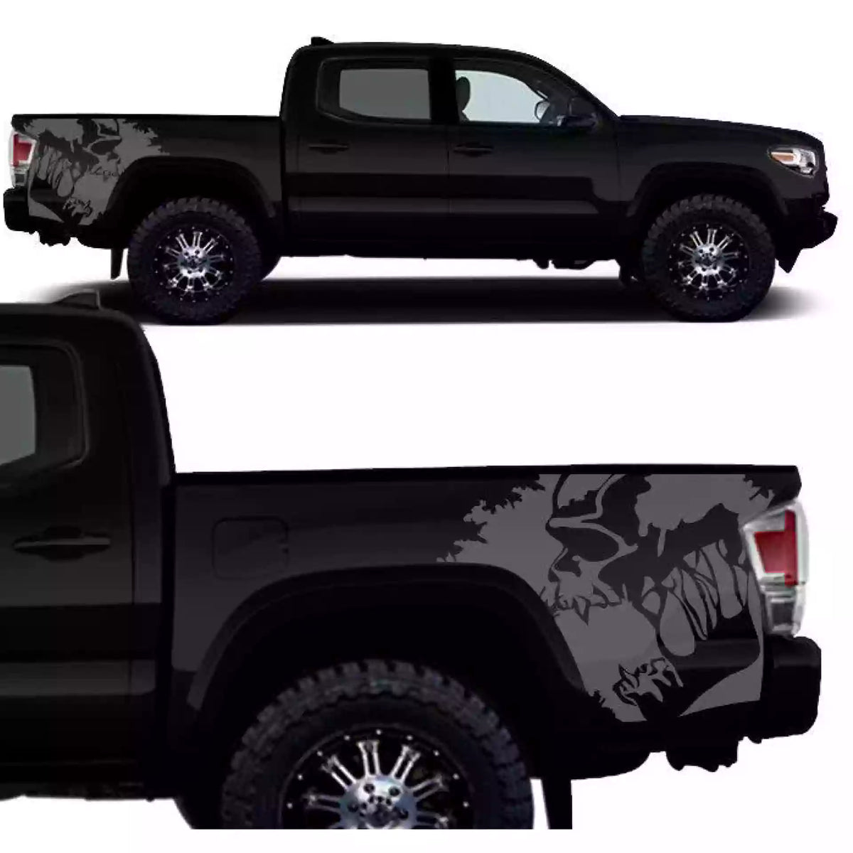 2016-2023 Toyota Tacoma Scream Bed Decals Vinyl Graphics Kit gray