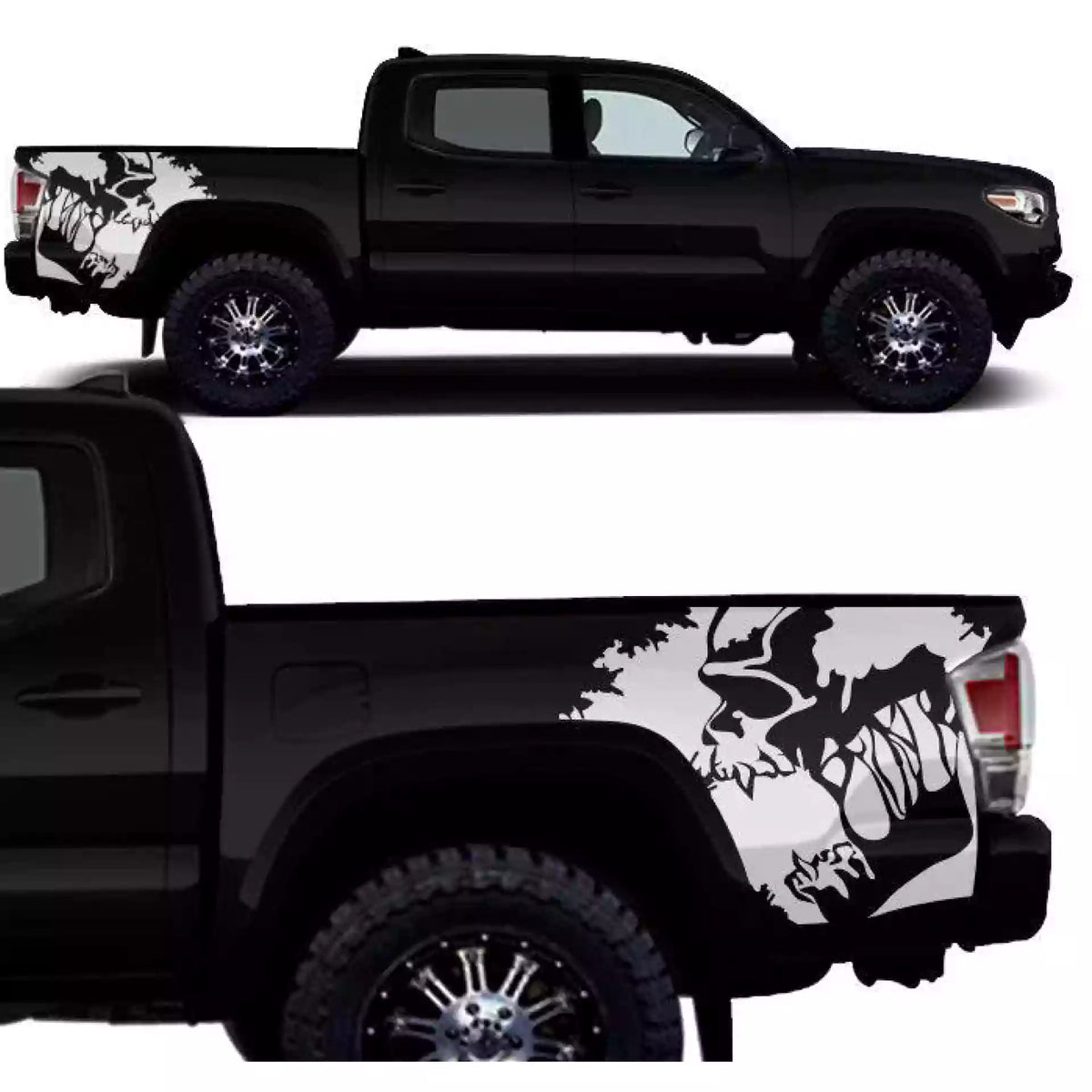 2016-2023 Toyota Tacoma Scream Bed Decals Vinyl Graphics Kit white