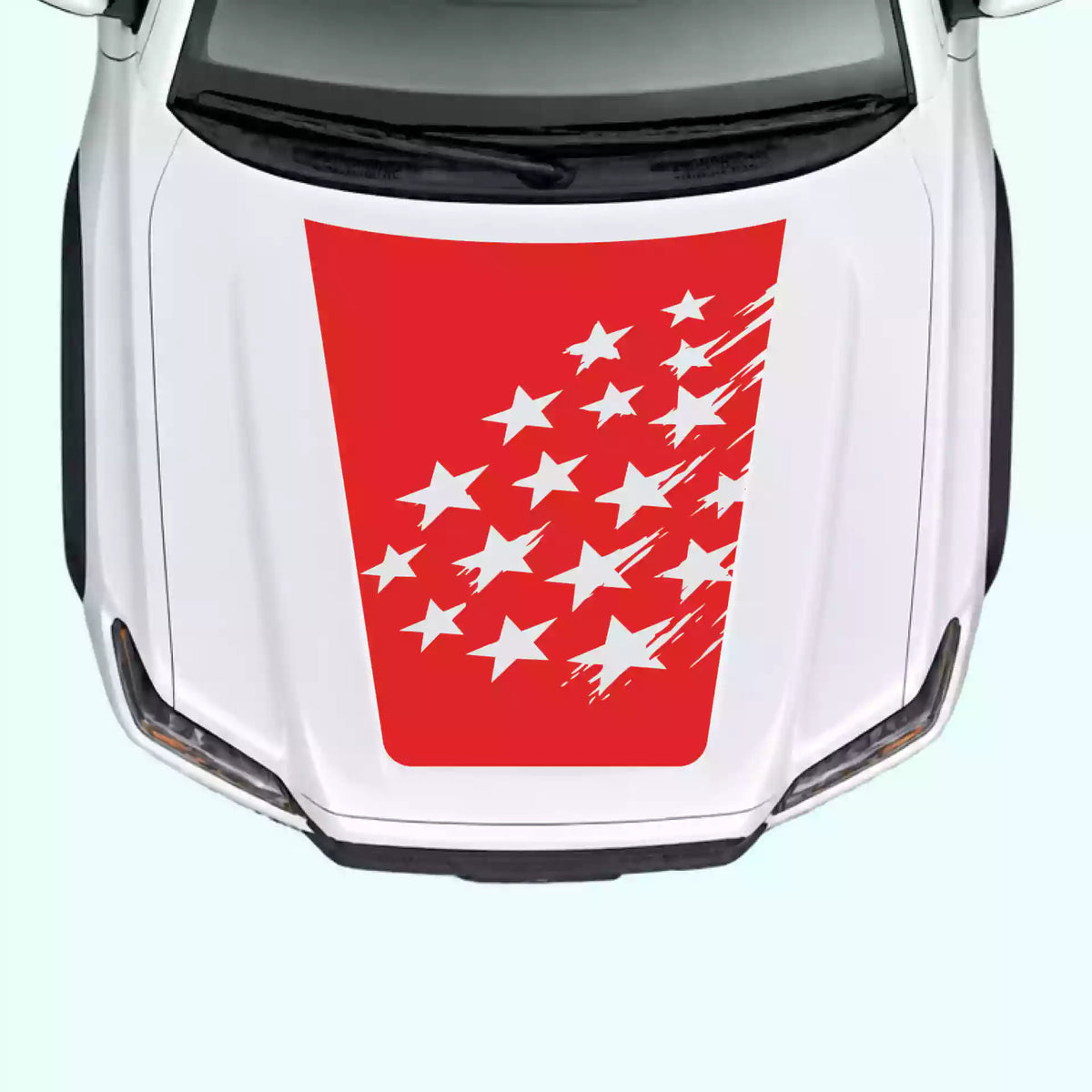 2016-2023 Toyota Tacoma Shattered American Flag Hood Decal Vinyl Graphics Kit Red