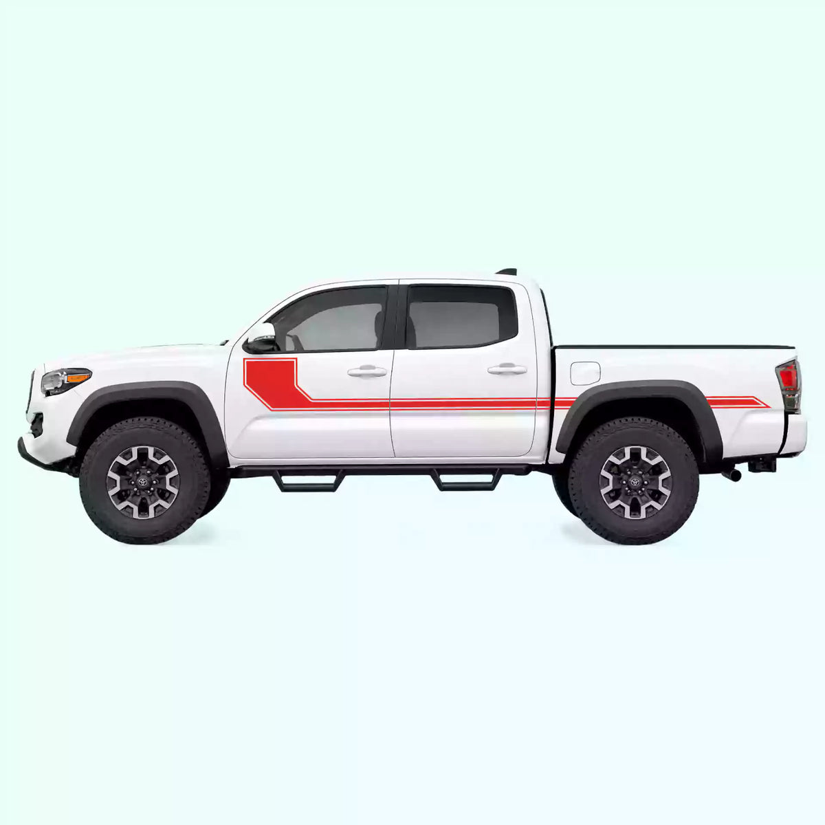 2016-2023 Toyota Tacoma Side Line Stripes Vinyl Graphics Kit Red
